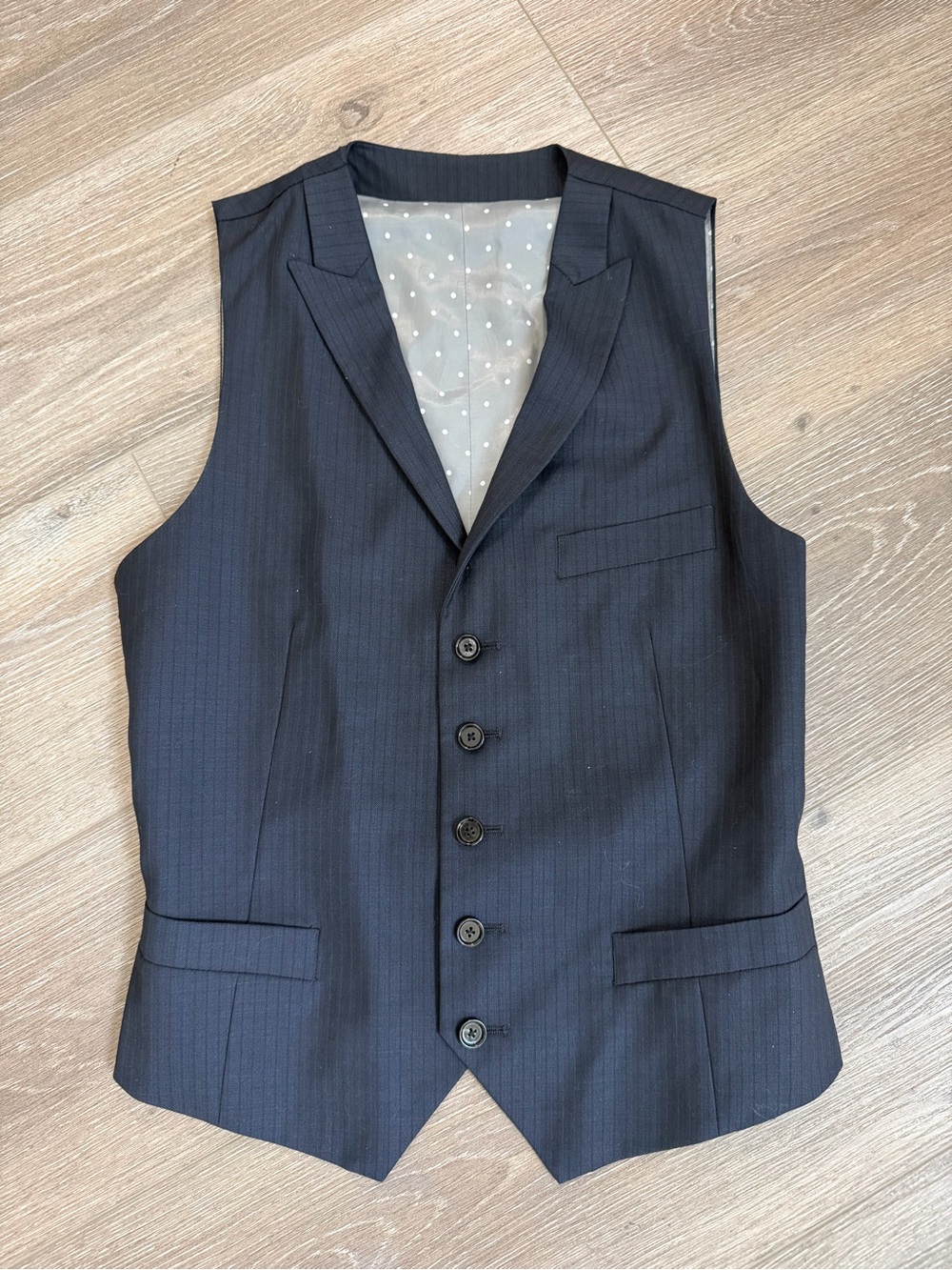 Men’s Navy Pinstripe Waistcoat Vest